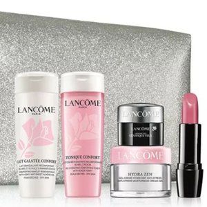 Lancôme Gift Set - Lipstick & Silver Cosmetics Bag